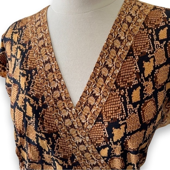 Joie Bethwyn Snakeskin-Print Wrap short sleeve Dress - Picture 9 of 11
